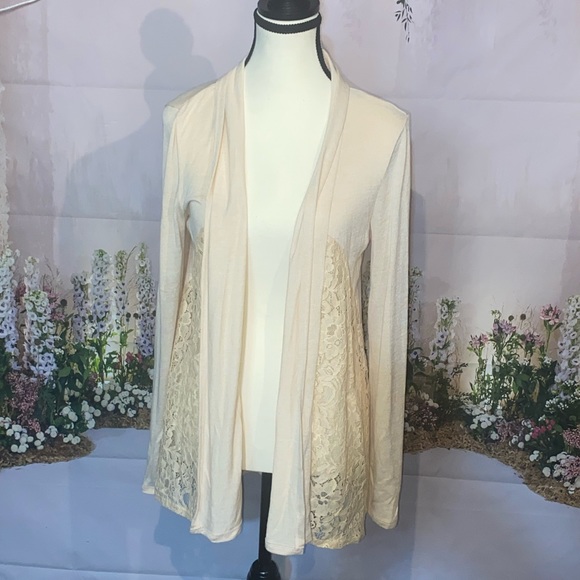 Market & Spruce Sweaters - Market & Spruce Stitchfix Light Pink Mal Lace Cardigan Sweater